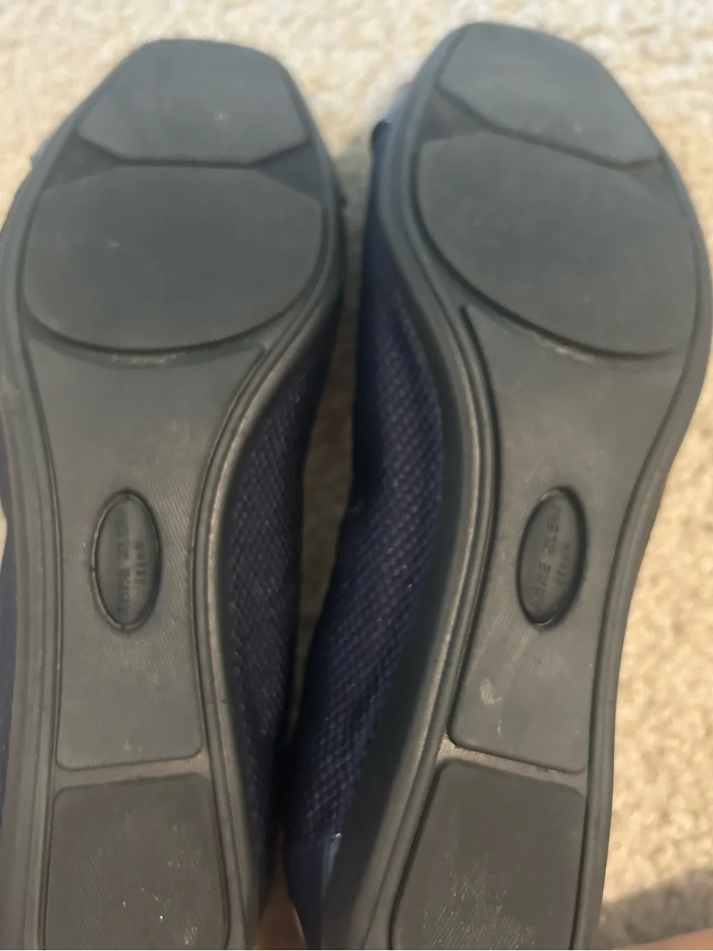 Anne Klein women’s Navy Patent Buckle Toe Unice Flats, Square Toe NWOT 9 - Picture 7 of 9